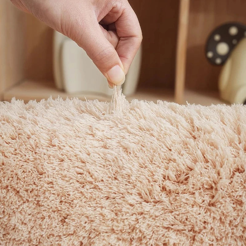 Tapis rond poils long