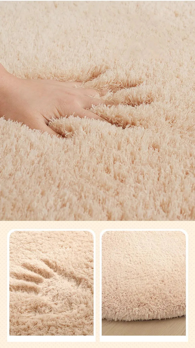 Tapis rond poils long